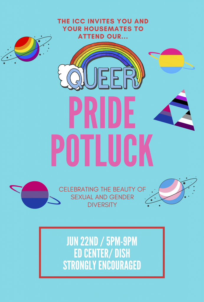 Pride Potluck June 22nd 5 PM at Ed Center